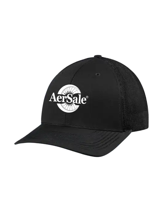 Richardson Adjustable Snapback Original 112 Trucker Cap Black w/Black Mesh w/AerSale Logo
