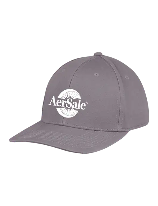 Premium Modern Structured Twill Charcoal Snapback Cap w/AerSale Logo