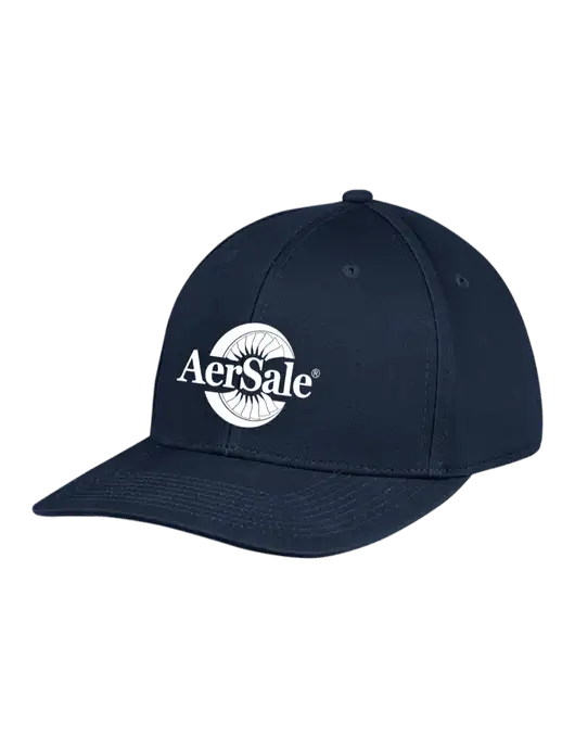 Premium Modern Structured Twill Navy Snapback Cap w/AerSale Logo