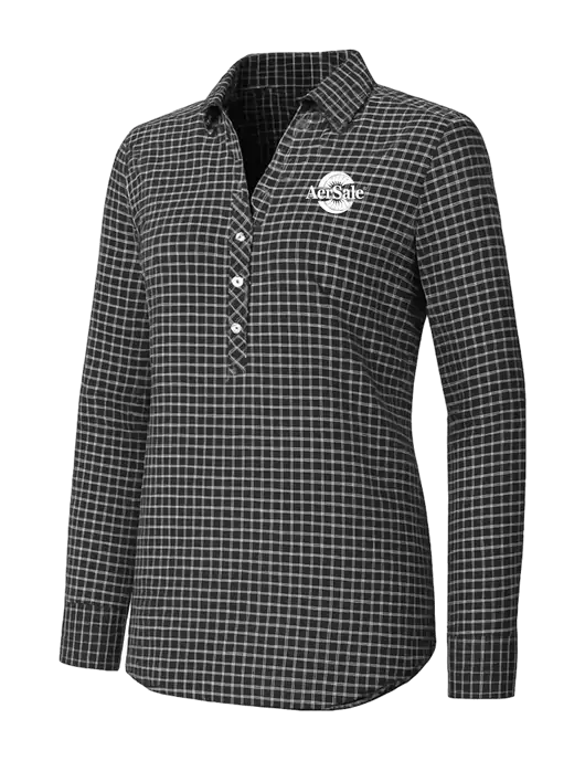 Womens Dark Grey/White City Stretch Shirt w/AerSale Logo