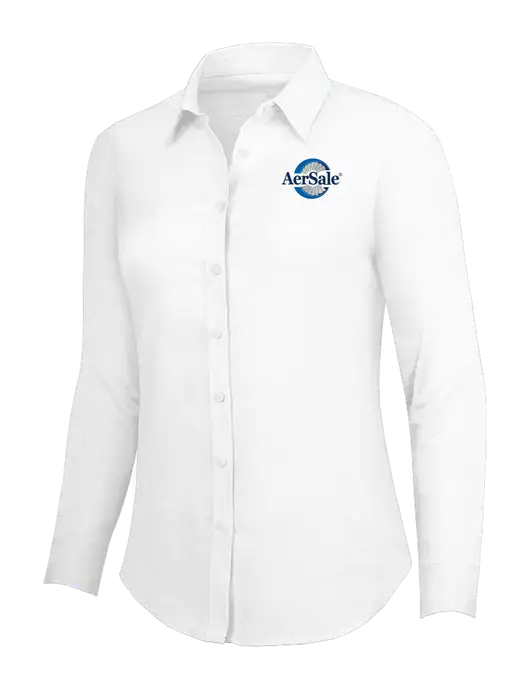 White Womens SuperPro Oxford Shirt w/AerSale Logo