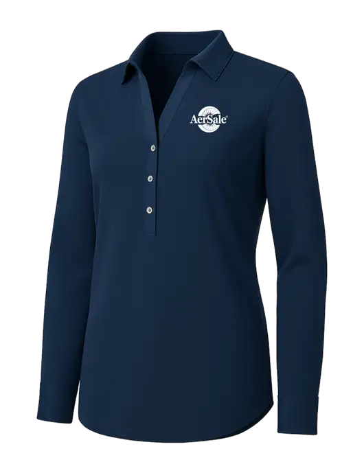 Womens Navy City Stretch Shirt w/AerSale Logo