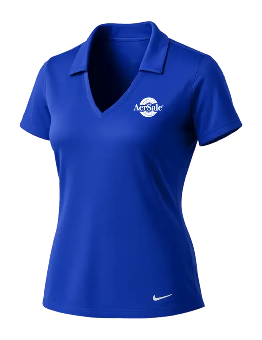 NIKE Dark Royal Womens Dri-Fit Vertical Mesh Polo w/AerSale Logo