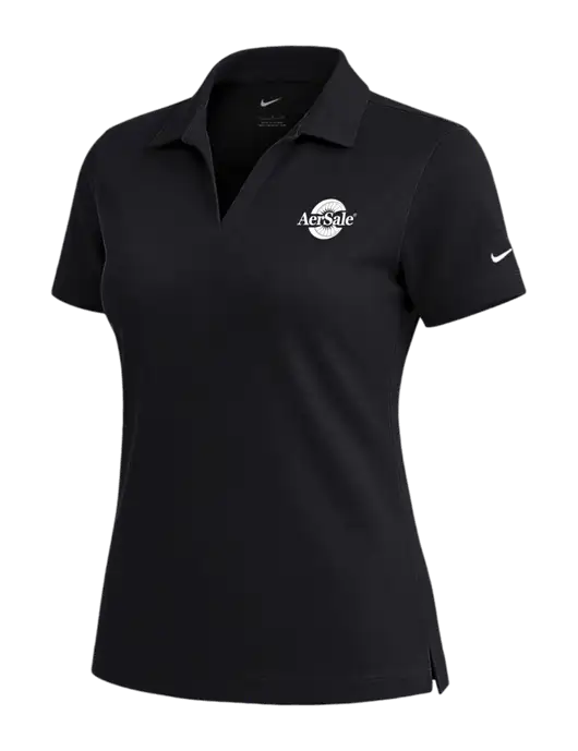 NIKE Black Womens Dri-Fit Micro Pique Polo w/AerSale Logo