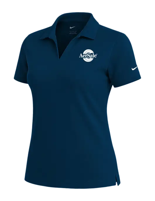 NIKE Navy Womens Dri-Fit Micro Pique Polo w/AerSale Logo