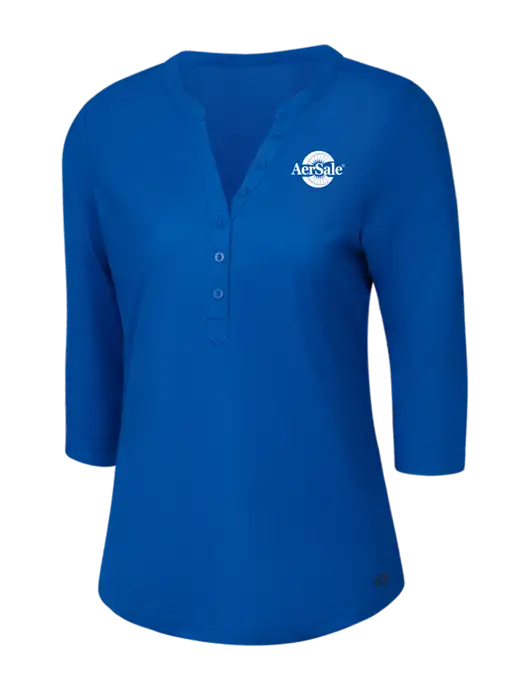 OGIO Royal Blue Jewel Henley w/AerSale Logo