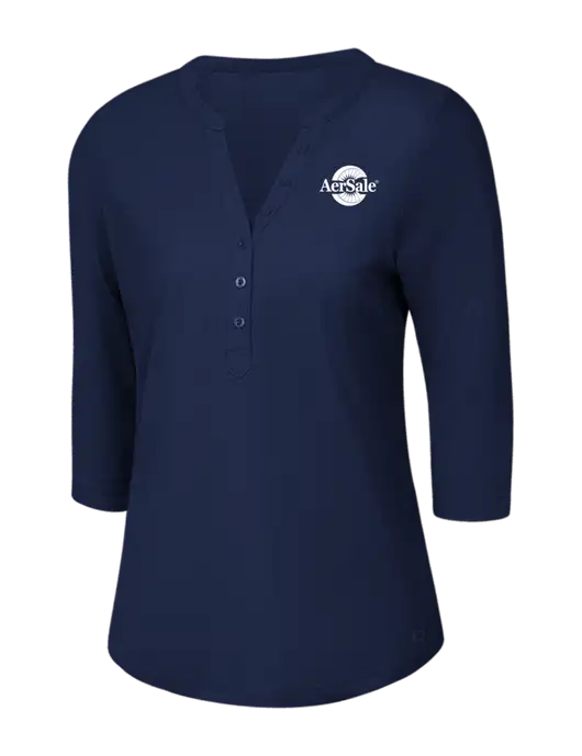 OGIO Navy Jewel Henley w/AerSale Logo