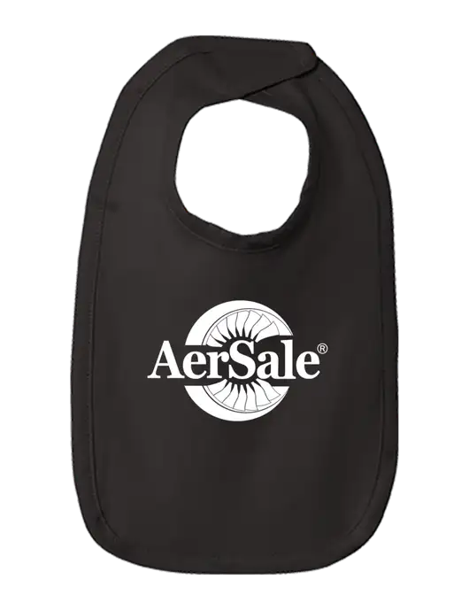 Rabbit Skins Black Infant Premium Jersey Bib w/AerSale Logo