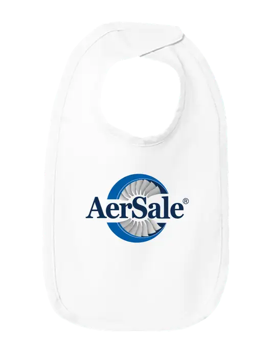 Rabbit Skins White Infant Premium Jersey Bib w/AerSale Logo