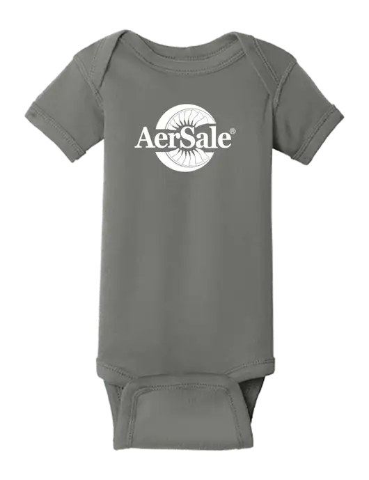 Rabbit Skins Charcoal Infant Short Sleeve Baby Rib Bodysuit w/AerSale Logo