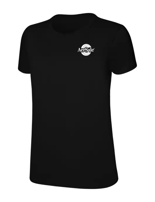 Womens Ring Spun Jet Black 4.5 oz T-Shirt w/AerSale Logo