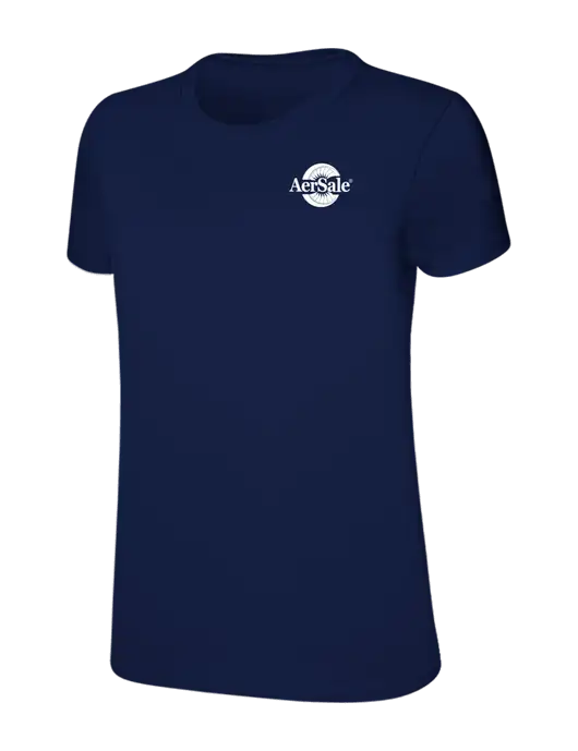 Womens Ring Spun Navy 4.5 oz T-Shirt w/AerSale Logo