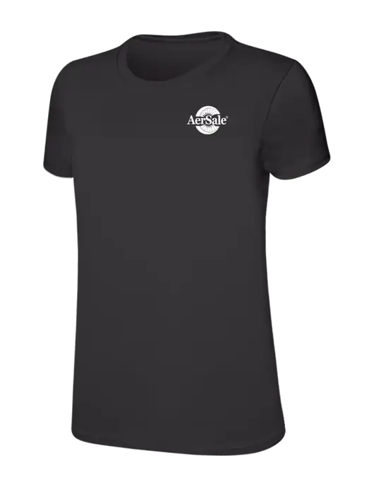 Womens Ring Spun Charcoal 4.5 oz T-Shirt w/AerSale Logo
