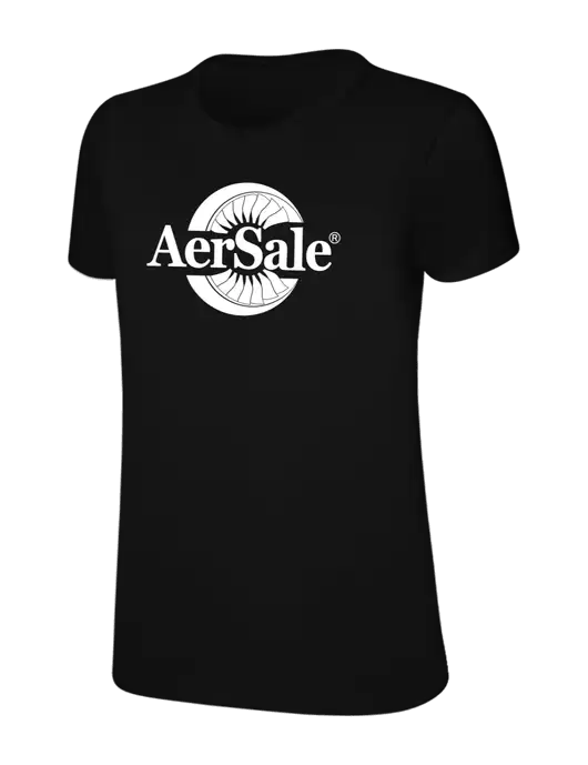 Womens Ring Spun Jet Black 4.5 oz T-Shirt w/AerSale Logo