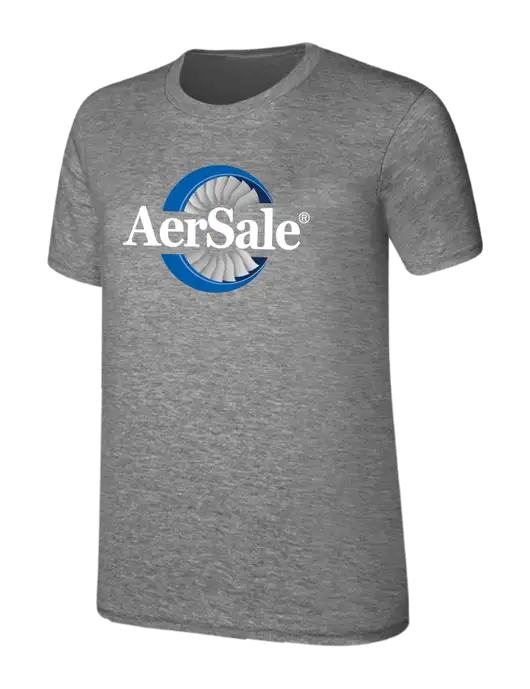 Womens Ring Spun Light Grey Heather 4.5 oz T-Shirt w/AerSale Logo