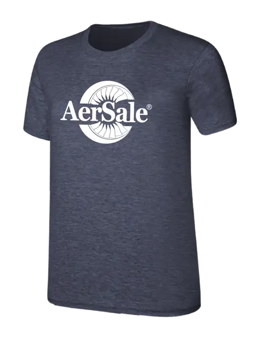 Womens Ring Spun Heather Navy 4.5 oz T-Shirt w/AerSale Logo