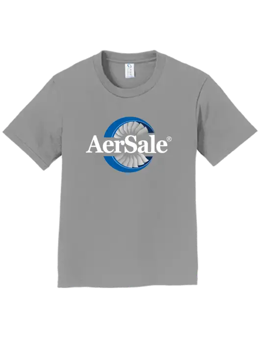Youth Ring Spun Medium Grey 4.5 oz T-Shirt w/AerSale Logo