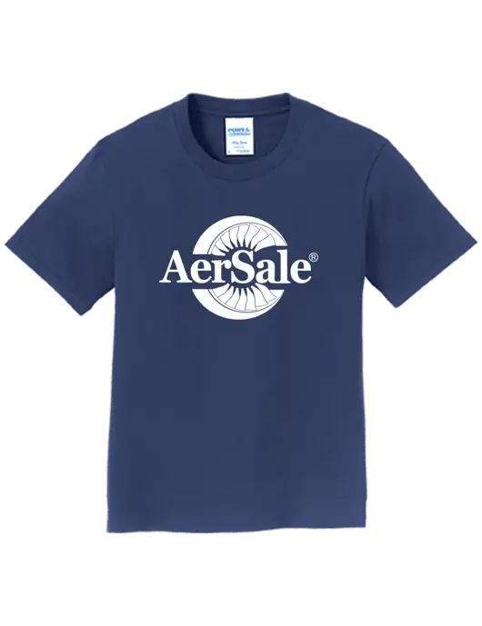 Youth Ring Spun Navy 4.5 oz T-Shirt w/AerSale Logo