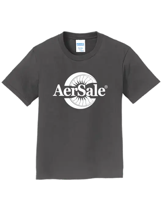 Youth Ring Spun Charcoal 4.5 oz T-Shirt w/AerSale Logo