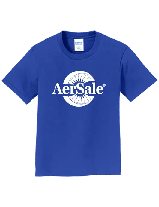 Youth Ring Spun Royal 4.5 oz T-Shirt w/AerSale Logo