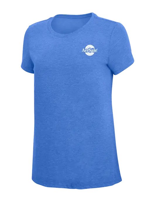 Womens Simply Soft Royal Frost 4.5oz  Poly/Combed Ring Spun Cotton T-Shirt w/AerSale Logo