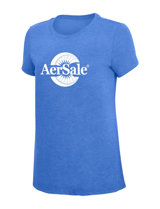 Womens Simply Soft Royal Frost 4.5oz  Poly/Combed Ring Spun Cotton T-Shirt w/AerSale Logo