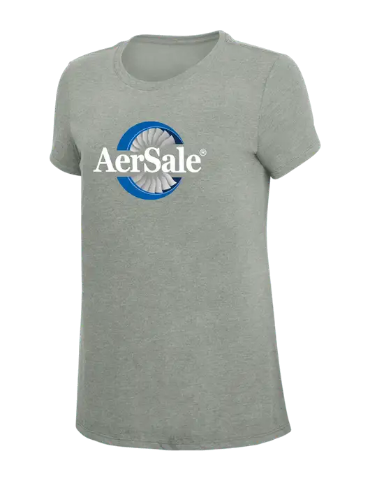 Womens Simply Soft Grey Frost 4.5oz  Poly/Combed Ring Spun Cotton T-Shirt w/AerSale Logo
