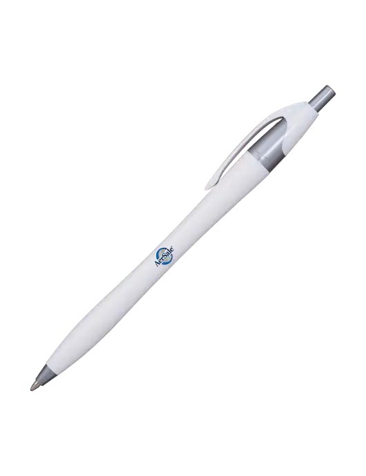Novella White/Silver Shimmer Pen - Blue Ink w/AerSale Logo
