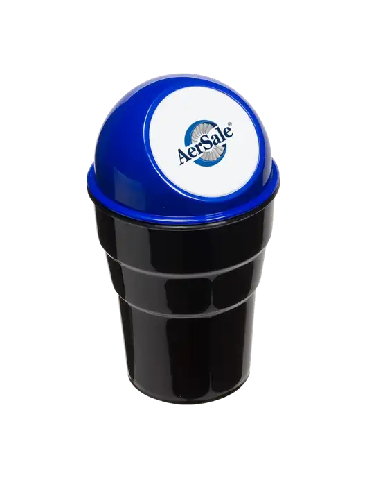 Blue Car Cup Holder Trash Can w/AerSale Logo