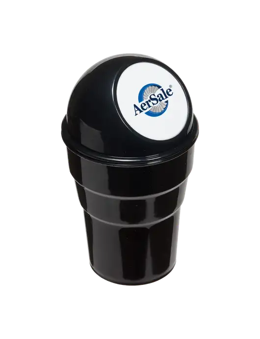 Black Car Cup Holder Trash Can w/AerSale Logo