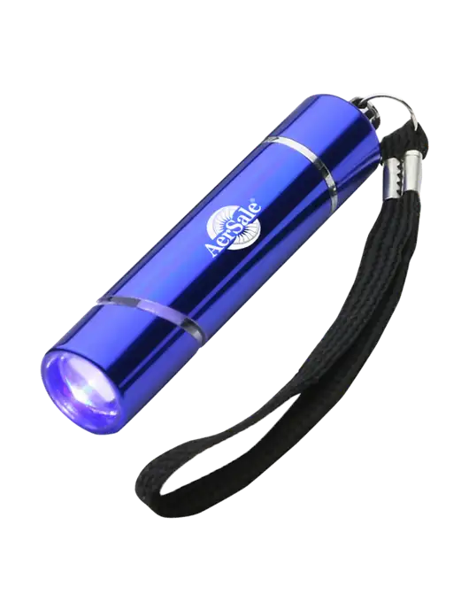Blue Aluminum Scope LED Flashlight w/AerSale Logo