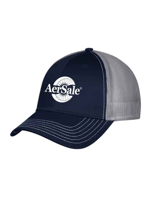 Navy & Grey Mesh Trucker Cap Snap Back w/AerSale Logo