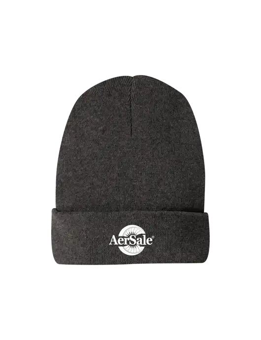 Recycled Charcoal Heather Beanie w/AerSale Logo