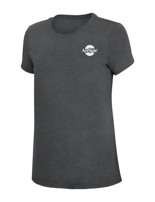 Womens Simply Soft Charcoal 4.5oz Poly/Combed Ring Spun Cotton T-Shirt w/AerSale Logo