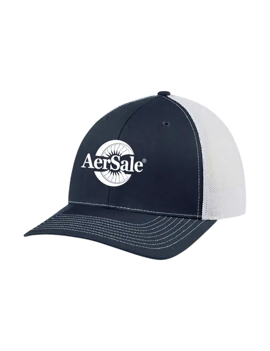 Richardson Adjustable Snapback Original 112 Trucker Cap Navy w/White Mesh w/AerSale Logo
