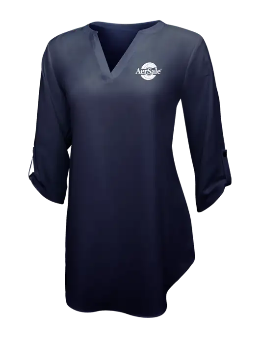 Navy Womens 3/4 Sleeve Tunic Blouse w/AerSale Logo