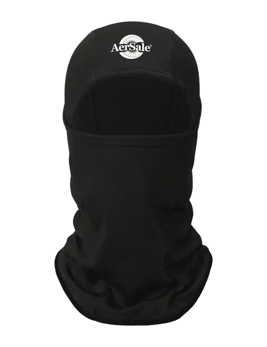 Black CornerStone Smooth Fleece Face Mask w/AerSale Logo