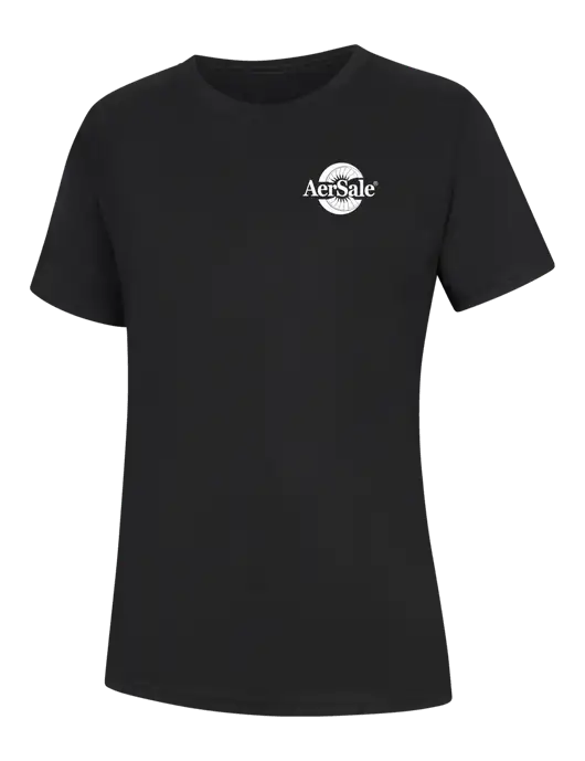 Womens Black Core Blend Tee w/AerSale Logo