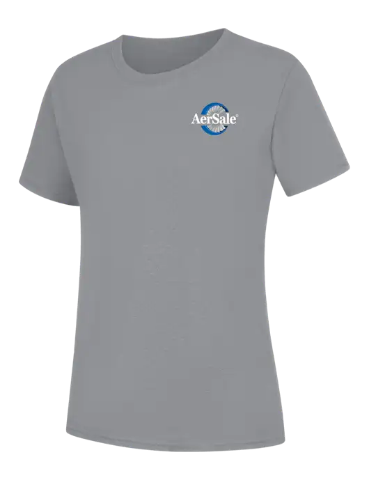 Womens Light Grey Heather Core Blend Tee w/AerSale Logo