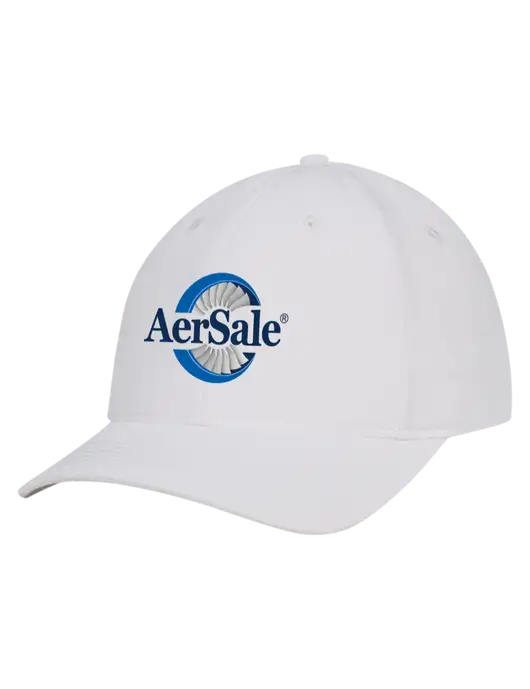 White Nylon Twill Performance Cap w/AerSale Logo