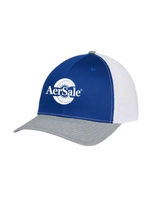 Richardson Adjustable Snapback Original 112 Trucker Cap Royal/HeatherGrey/White Mesh w/AerSale Logo