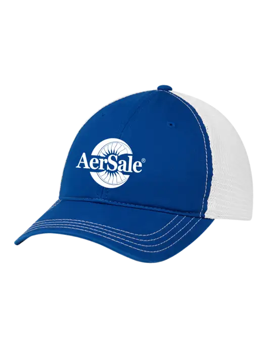 Richardson 111 Garment Washed Trucker Cap Royal w/White Mesh w/AerSale Logo