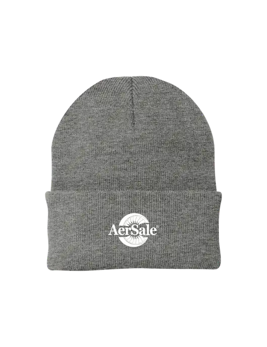 Medium Grey Heather Knit Cap w/AerSale Logo