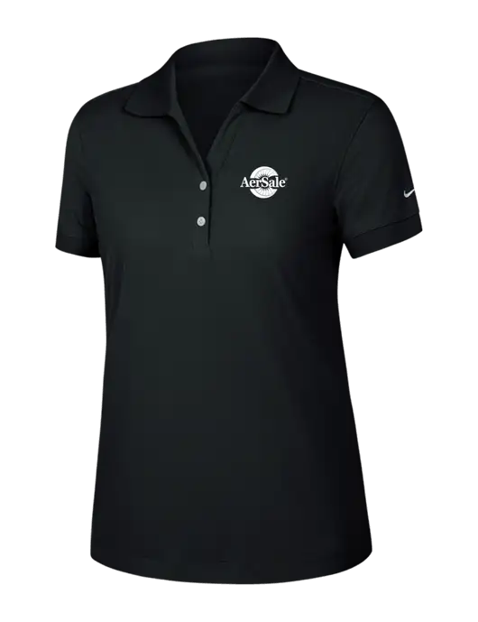 Nike Womens Dri-FIT Classic Black Polo w/AerSale Logo