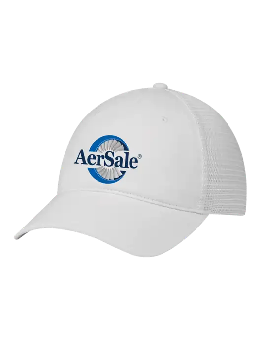 Richardson 111 Garment Washed Trucker Cap White w/White Mesh w/AerSale Logo