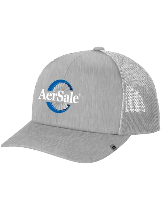 TravisMathew Light Medium Grey Heather Cruz Trucker Cap w/AerSale Logo