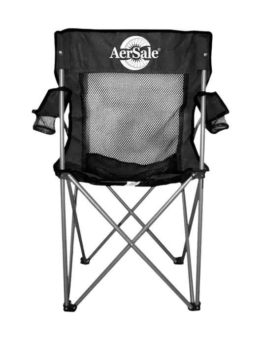 Titan Black/Black Mesh Folding Chair w/AerSale Logo