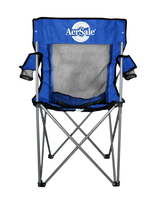 Titan Dark Royal Blue/Black Mesh Folding Chair w/AerSale Logo